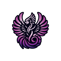 Garuda Illustration in Vibrant Gradient Color Isolated Background Vector Design for Mascot Logo Esport Game Tshirt Tattoo Symbol Eagle Hawk Owl Bird Phoenix Element Mascot on White Background