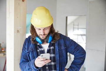 Construction worker working at construction site