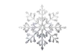Majestic Snowflake Dancing on White Canvas on a White or Clear Surface PNG Transparent Background..