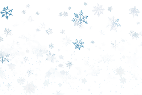 Whimsical Winter Wonderland on a White or Clear Surface PNG Transparent Background..