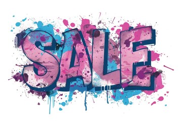 Colorful Graffiti-Style Sale Sign for Bold Promotions