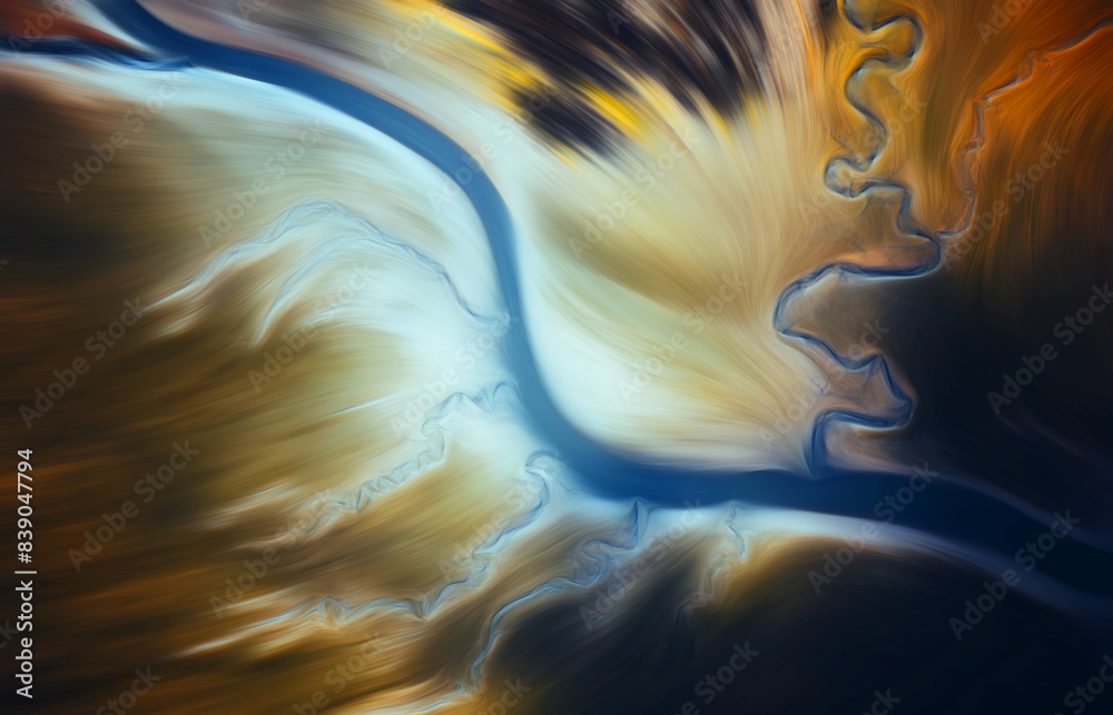 Poster abstract orange blur texture. blurred veins water stream backdrop with a smoke style. smooth motion 