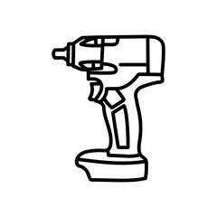 Impact Wrench Outline Icon, Vector illustration