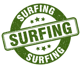 surfing stamp. surfing label. round grunge sign