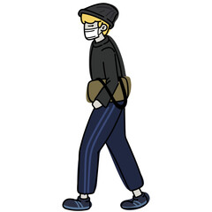 Illustration cartoon characters design men fashion