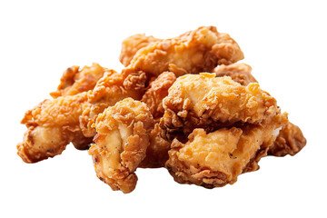 Fried chicken nuggets isolated on transparent background