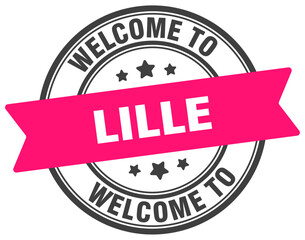 Welcome to Lille stamp. Lille round sign