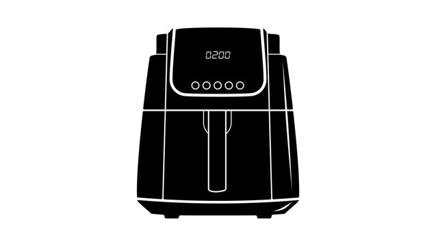 recommend clip art: Air fryer, black isolated silhouette