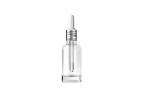 Shimmering Elixir in a Tiny Vessel on a White or Clear Surface PNG Transparent Background..