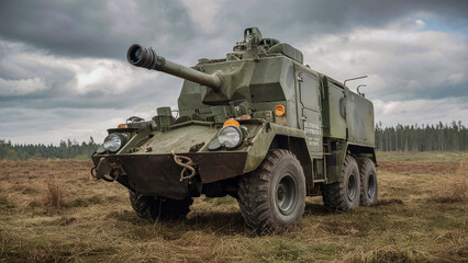 Fototapeta premium tanks and drones in combat