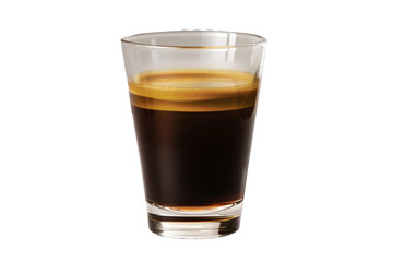 Glass of coffee shot isolated on transparent background