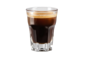 Glass of coffee shot isolated on transparent background