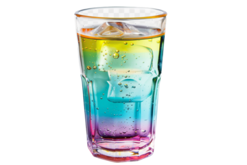 Glass of color water isolated on transparent background