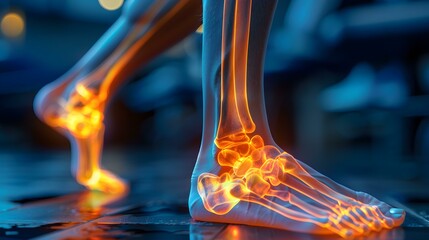 Foot pain concept, x-ray view