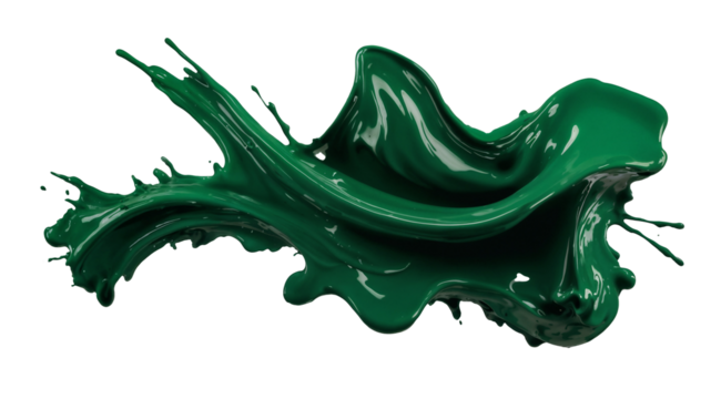 Macchia di vernice verde su sfondo trasparente