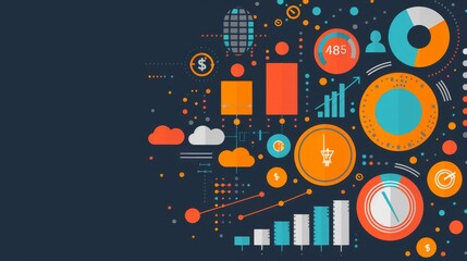 Obraz premium marketing concept design. Concept for website and mobile banner, social media marketing, internet advertising, networking, m-commerce, presentation template, marketing background