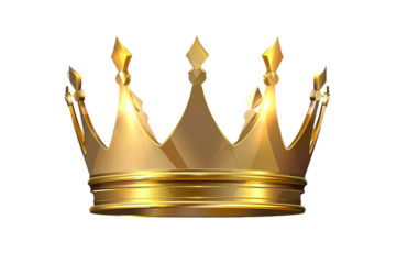 Gold crown isolated Golden crown on a transparent background