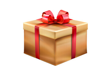 Obraz premium Gold gift isolated on transparent background