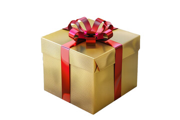 Obraz premium Gold gift isolated on transparent background