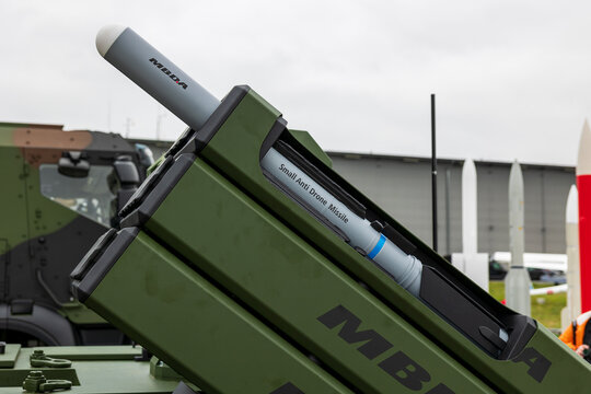 Presserundgang vor dem Start der ILA 2024. Lenkflugk&ouml;rper SADM (Small Anti Drone Missile) zur Bek&auml;mpfung von Klein-Drohnen der Firma MBDA.