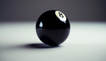No. 8 black billiard ball on isolated white background
