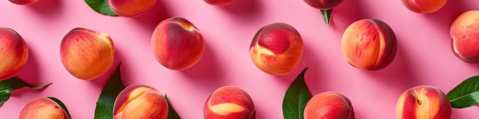 Summer Freshness with Vibrant Peaches and Leaves