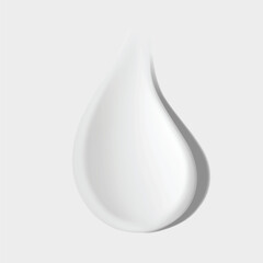 Clear transparent water drop. Liquid beauty skincare product sample  realistic vector illustration