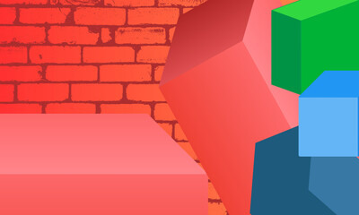 colorful 3d cubes backdrop background for product presentation