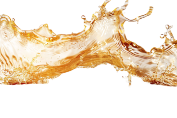 Gold water isolated on transparent background
