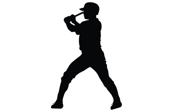 recommend clip art: Baseball Player Silhouette. baseball player, vector isolated illustration. Baseball batter, sports people vector.