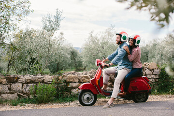 Couple exploring Tuscanyon  Italy