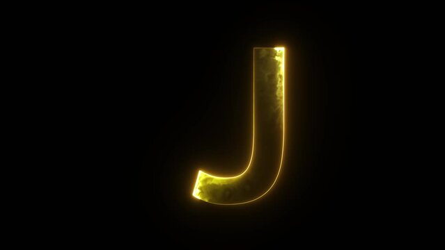 Letter J Neon Animation on Black Background