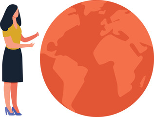 The girl is looking at the world.