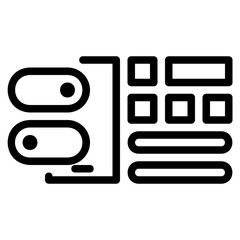 Layout icon symbol sign from modern dashboard collection in line style for mobile concept and web apps design. Business and chart related vector line icon.