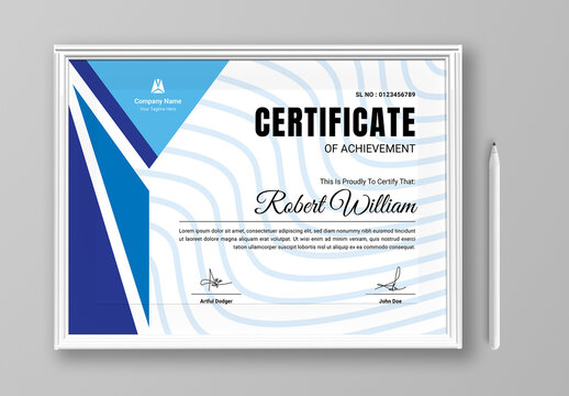 Creative Certificate Design Template Layout