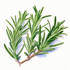 Fototapeta premium watercolor of rosemary on white background (AI)