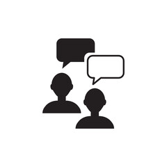 Speaking people black icon vector image  pictogram cartoon