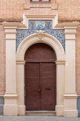 Old and beautiful ornate door in Granada, Spain