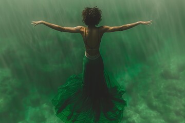 Sunbeams pierce through the water, illuminating a field of whitecaps.