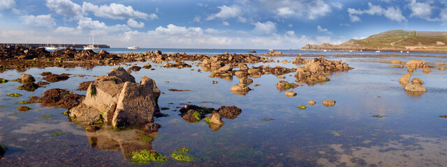 Rock pools on Alderney in the Channel Islands , UK