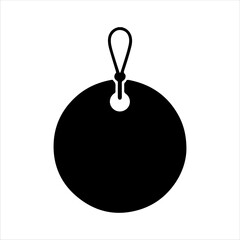 Black round price tag isolated on white background. Price tag icon vector illustration design.