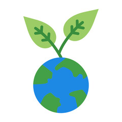 Eco World Flat icon