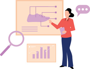 The girl is explaining the shoe design.