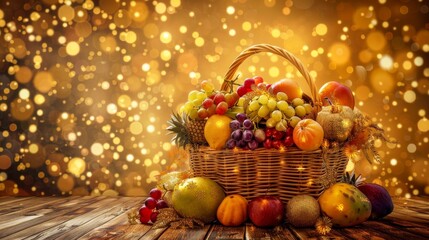 A large basket containing a variety of colorful and juicy fruits
