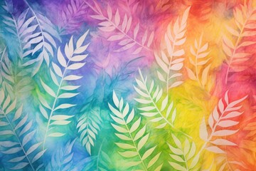 Fototapeta premium Leaf pattern backgrounds textured painting.