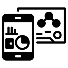 Mobile report solid icon symbol sign from modern dashboard collection in solid style for mobile concept and web apps design. Business and chart related vector line icon.