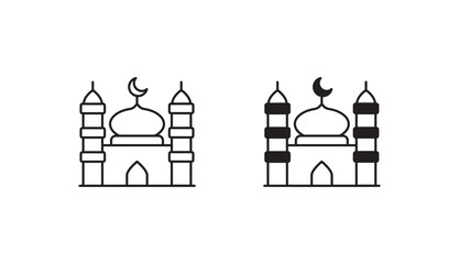 Mosque icon design with white background stock illustration