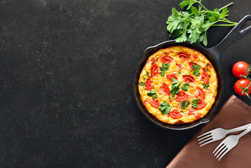 Frittata with tomatoes and spinach