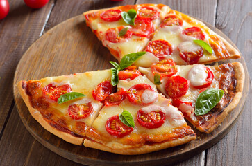 Sliced pizza Margarita