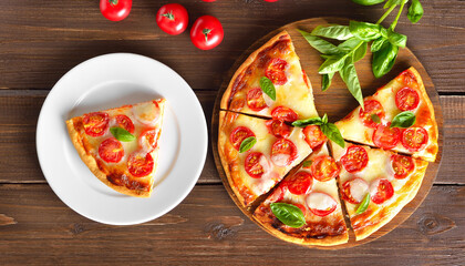 Appetizing pizza margherita
